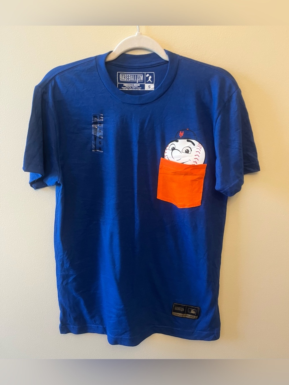 NWOT Baseballism x MLB New York Mets Mr. Met Pocket T-Shirt Men's Size Small